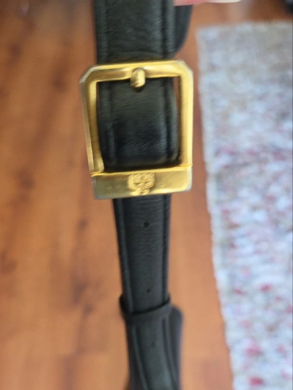 MCM Black Leather Crossbody Bag with Gold Hardware
